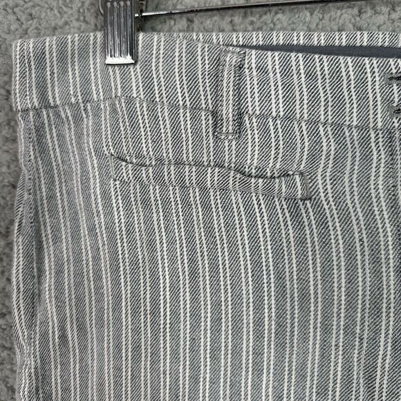 J Jill Stretch Linen Pants Womens Sz 10 Grey White Stripe Wide Leg Linen Blend - Picture 4 of 11